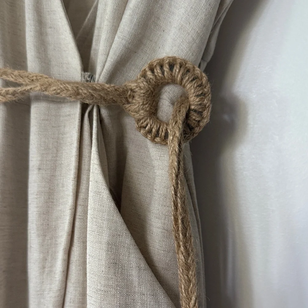 Zara Cream Jumpsuit with Belt and pockets
